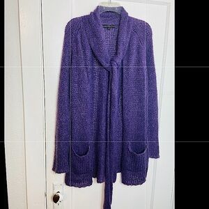 CYC Mohair Plum Open Cardigan Size Medium